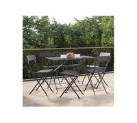 vidaXL Chaises de bistrot 6 pcs. Pliable Noir Poly Rotin et Acier