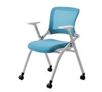 Chaises de bureau pliantes rembourrées avec accoudoirs larges et roulettes, dossier ergonomique en maille pour conférence, réception, salle de formation