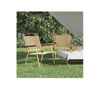 vidaXL Chaises de camping 2 pcs. Beige 54x55x78 cm Tissu Oxford