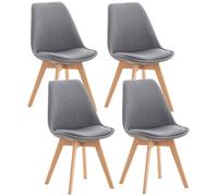 Chaises de cuisine Linares - CLP - Lot de 4 - Gris clair - Tissu