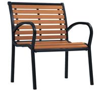 Chaises de jardin 2 pcs acier et WPC noir et marron