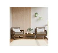 vidaXL Chaises de jardin 2 pcs. Marron miel Pin massif