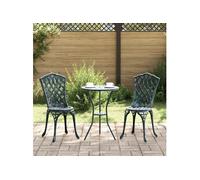 vidaXL Chaise de jardin, lot de 2, vert, 39 x 40 x 87 cm, aluminium