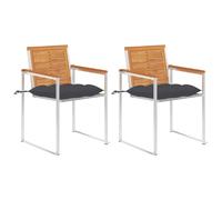 Chaises de Jardin 2 Pièces VIDAXL - Acacia Solide et Acier