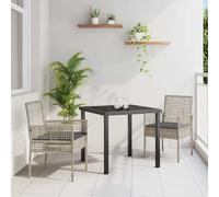 vidaXL Chaise de jardin, lot de 2, gris clair, 55 x 53 x 85 cm, polyrotin