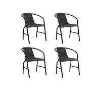 vidaXL Chaises de jardin 4 pcs. Plastique aspect rotin et acier 110 kg