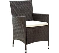 Chaises de jardin avec coussin 4 pcs. Poly rotin brun
