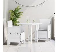 vidaXL Chaise de jardin avec coussins, lot de 2, blanc, 53 x 49 x 85 cm, polypropylène