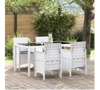 vidaXL Chaise de jardin avec coussin – Ensemble de 4 pièces Polypropylène Blanc 53 x 49 x 85 cm