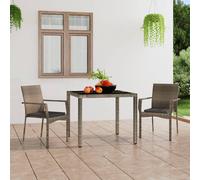 vidaXL Chaises de jardin avec coussins 4 pcs. Poly rotin noir