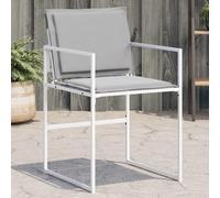 Chaises de jardin blanches pliantes 4 pcs avec coussins, cadre en acier, textilène, siège confortable, housses de lavage amovibles, rangement compact.