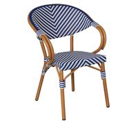 Chaises de jardin empilables Mobili Rebecca Belladonna 84x57x57 Aluminium PVC, PET Blanc Bleu Classique Lot de 2