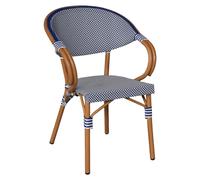 Chaises de jardin empilables Mobili Rebecca Camellia 84x57x57 Aluminium PVC, PET Bleu Blanc Classique Lot de 2