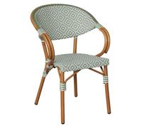 Chaises de jardin empilables Mobili Rebecca Helianthe 84x57x57 Aluminium PVC, PET Blanc Vert Classique Lot de 2