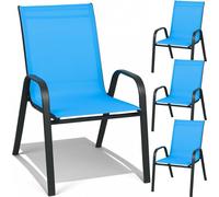 Chaises de jardin en métal pour terrasse Balcon Fauteuil de jardin bleu 4 pcs