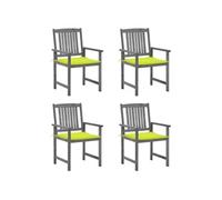vidaXL Chaises de jardin avec coussins 4 pcs. Gris Bois massif Acacia
