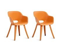 Chaises de jardin - KETER - AKOLA - Lot de 2 en résine - Ocre - Dossier ergonomique