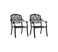 vidaXL Chaises de jardin 2 pcs. Fonte d'aluminium noir