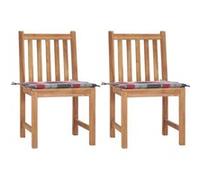vidaXL Chaises de jardin 2 pcs. avec coussins teck massif