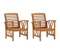 Chaises de jardin lot de 2 Bois d acacia massif