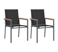 vidaXL Chaises de jardin 2 pcs. noir 55x61,5x90 cm Textilène et acier
