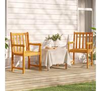 Chaises de jardin Naturel Bois d'Acacia Massif Sièges Mobilier Patio vidaXL vida