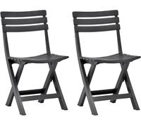 Chaises de jardin pliables lot de 2 Plastique Anthracite