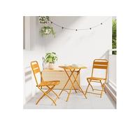 vidaXL Chaise de jardin pliante, lot de 2, couleur moutarde, 42 x 52 x 82 cm