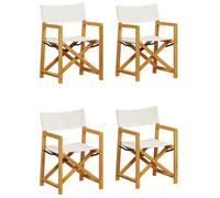 vidaXL Chaises de jardin pliantes 4 pcs. Tissu blanc crème