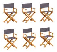 vidaXL Chaises de jardin pliantes 6 pcs. Tissu gris foncé