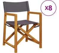 vidaXL Chaises de jardin pliantes 8 pcs. Tissu gris foncé