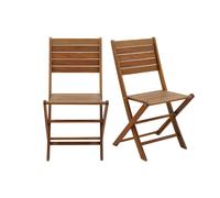 Chaises de jardin pliantes en bois massif (lot de 2) CANOPEE