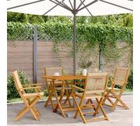 Chaises de jardin pliantes lot de 4 beige bois d acacia massif Beige G