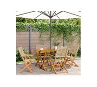 vidaXL Chaises de jardin 4 pcs. Pliable Beige Poly Rotin & Bois Massif