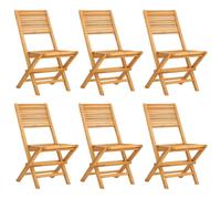 Chaises de jardin pliantes lot de 6 47x62x90cm bois massif teck