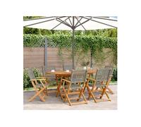 Chaises de jardin pliantes lot de 6 gris poly rotin bois massif, siège de jardin, chaise de patio, chaise à manger de 3214560