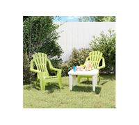 Chaises de jardin pour enfants lot de 2 vert 37x34x44 cm PP