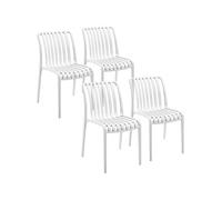Chaises de jardin résistantes aux intempéries et empilables robustes durables crème