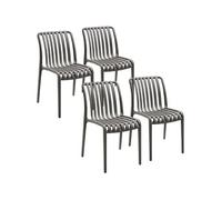 Chaises de jardin résistantes aux intempéries et empilables robustes durables gris anthracite