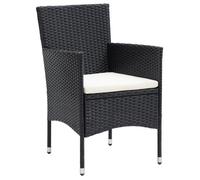 Chaises de jardin - SURENHAP - J14247 - Résine tressée noire - Coussins inclus - Design ergonomique