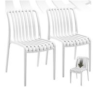 Chaises de jardin - TECTAKE - Lot de 2 chaises ALCUDIA empilables et résistantes aux intempéries 47 x 58 x 80,5 cm - Crème