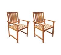 vidaXL Chaises de jardin Acacia massif Brun – Durables et faciles à nettoyer – 2 pcs