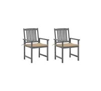 Chaises de metteur en scène avec coussins 2 pcs Gris Acacia