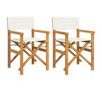 Chaises de metteur en scène pliantes lot de 2 Bois teck massif