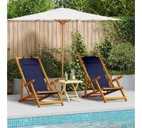 vidaXL : 2 chaises longues, couleur marron, en bois d'acacia massif