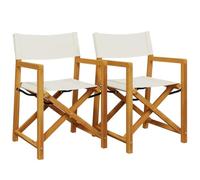 vidaXL Chaises de régie pliantes 2 pcs. Tissu blanc crème