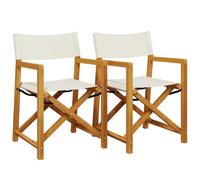Chaises de réalisateur pliables lot de 2 blanc crème tissu