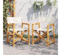 vidaXL Chaises de régie pliantes 2 pcs. Tissu blanc crème