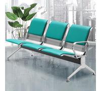 Chaises de réception - Banc de salle d'attente en cuir synthétique avec accoudoirs, assise confortable pour bureau, hôpital, aéroport et espace de conférence - 3 places