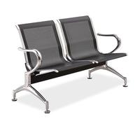 Chaises de réception d'aéroport 2 places avec accoudoirs - Siège confortable pour les invités, les salles d'attente, les halls, les banquets et les hôpitaux - Banquet de réception élégant pour une